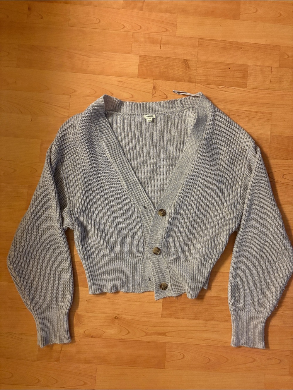 Garage Light Purple V-Neck Cropped Cardigan